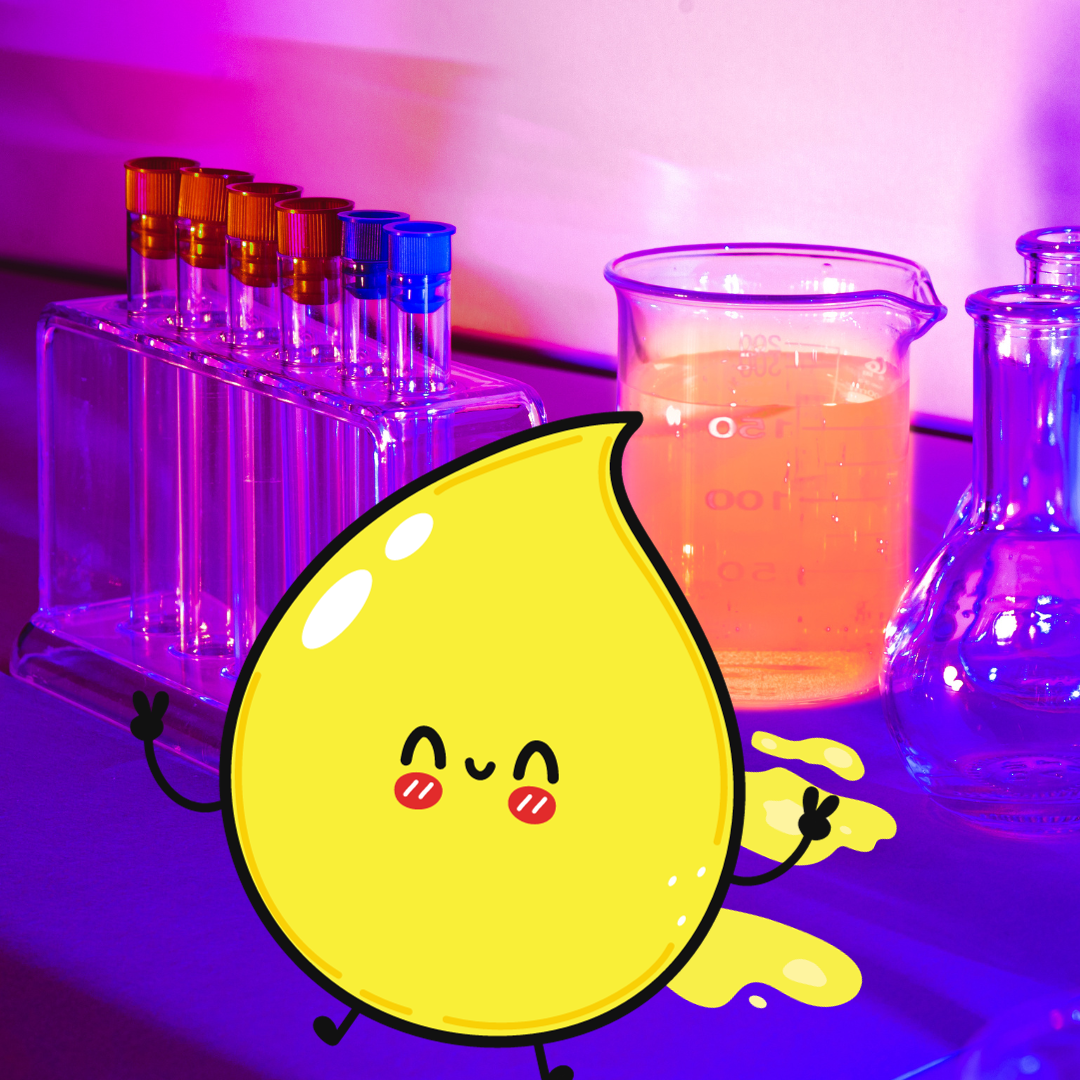cute synthetic urine graphic with test tubes