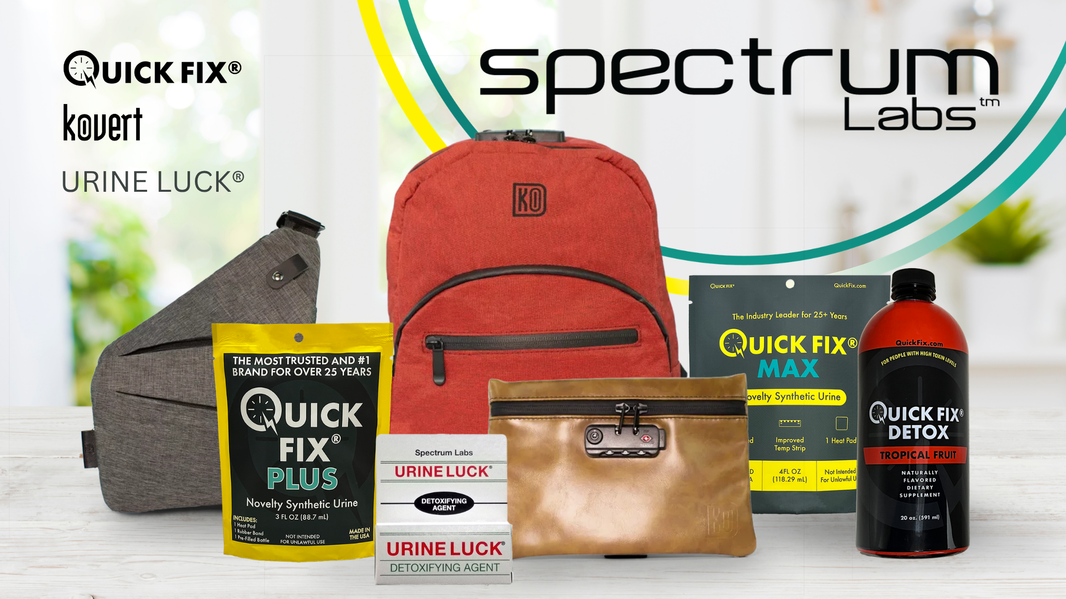 Untitled (851 x 315 px) (1096 x 498 px) (2160 x 1215 px) (2) Spectrum Labs brands include Quick Fix, Urine Luck, and Kovert